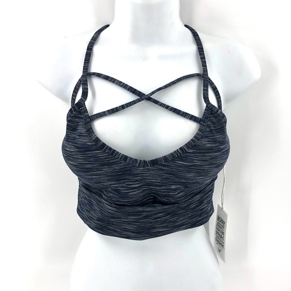 NWT Ethona Strappy Sports Bra Yoga Gym Workout Blue Size Large - Picture 2 of 10